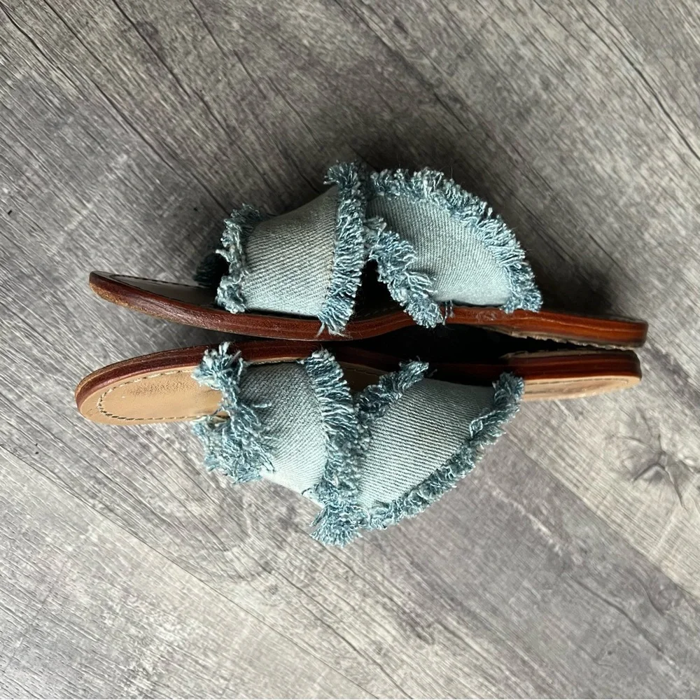 Mystique Crisscross Denim Slides Size 7